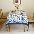 thumbnail image 4 of Blue and White Porcelain Waterproof Fabric Tablecloth,Rectangle Watercolor Wrinkle Oil-Proof Resistant Table Cover for Dining Table, Buffet Parties and Campin,(60" x 84" inch), 4 of 6