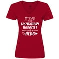 thumbnail image 3 of Inktastic My Dad is a Respiratory Therapist and a Hero Women's V-Neck T-Shirt, 3 of 5