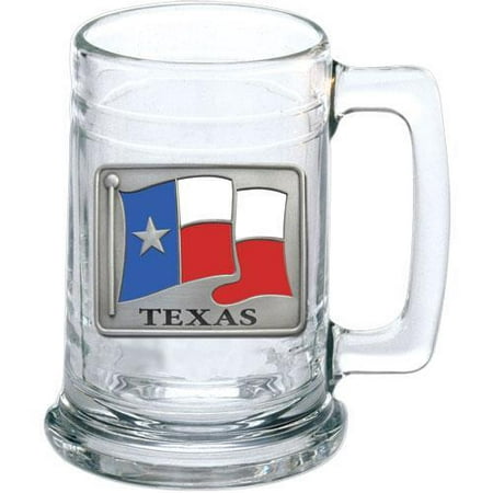 Texas Flag Glass Beer Stein