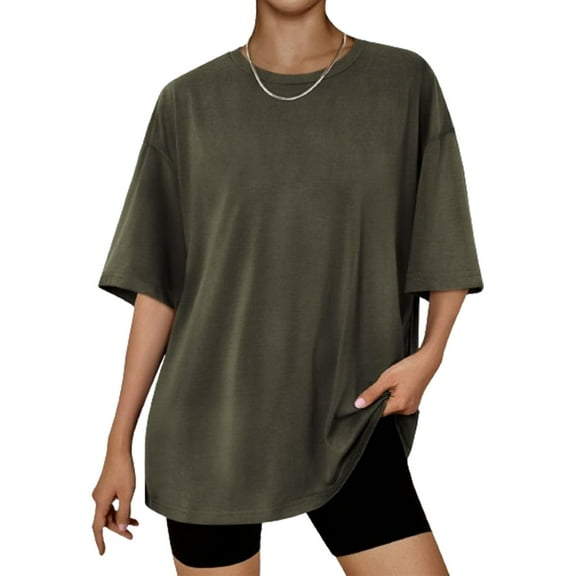 Aboser Womens Gym Workout Shirts Moisture Wicking Summer Tops Casual Short Sleeve T Shirt Women Preppy Clothes Oversized Crewneck Basic Tees