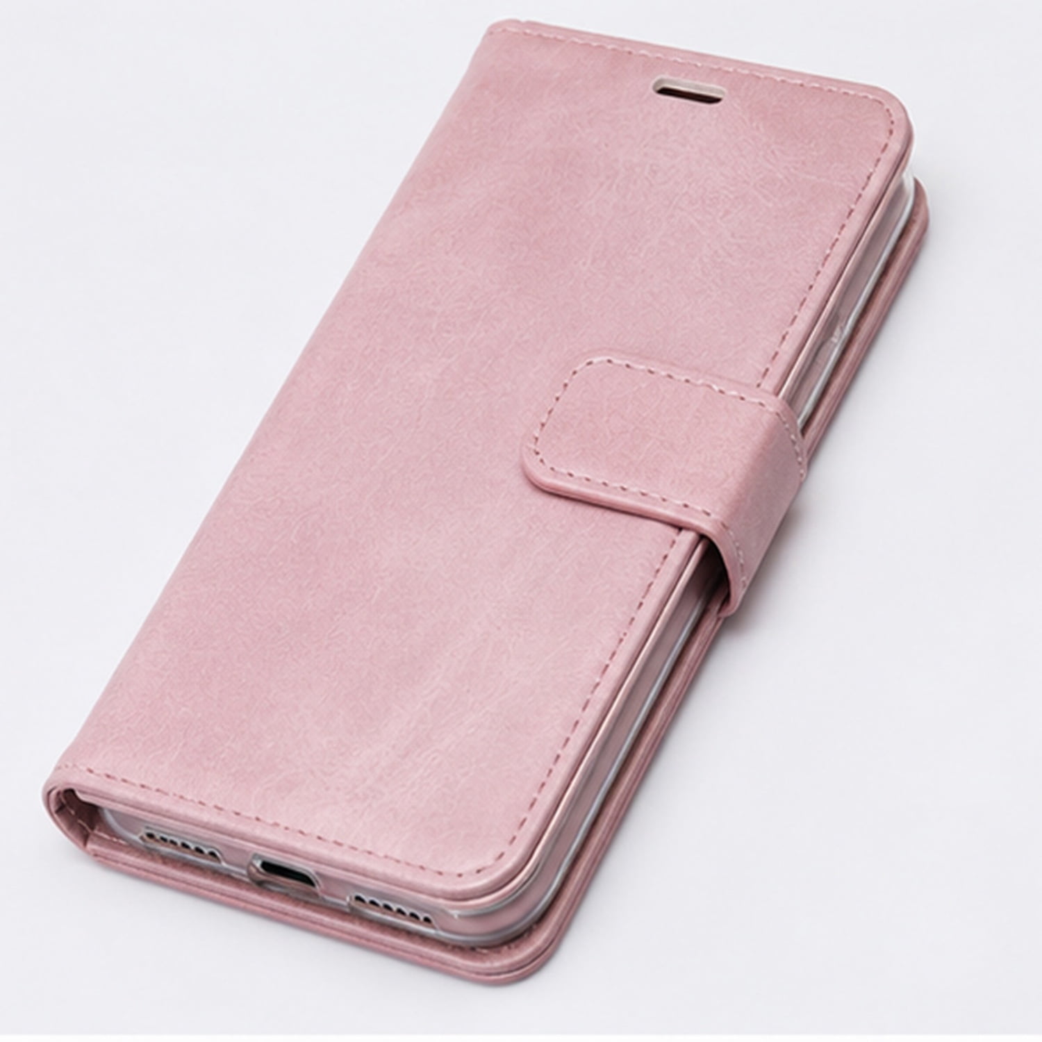 YUW-Small (4.5"-4.8") Universal Wallet Case with 360° Rotating Stand Holder - Pink