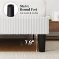 thumbnail image 6 of Amolife Full Size Platform Bed Frame with Corduroy Fabric Upholstered Adjustable Height Headboard, Off-White, 6 of 9