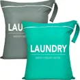 thumbnail image 2 of 2PCS 30*40cm Large Travel Laundry Bag Wet Dry Bag Washable Dirty Clothes Drawstring Bag Suitable For Gym Clothes Swimwear Fitness Available In Blue Pink Black Gray, 2 of 2