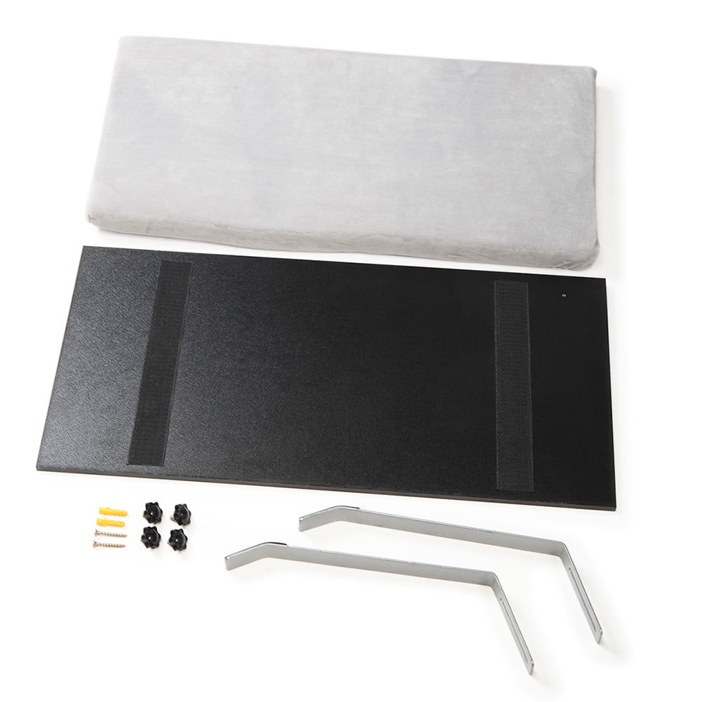 Spaco Foldable Cat Window Seat - Black & Gray MDF - Sturdy Attachment - Enjoy Nature from Your Window
