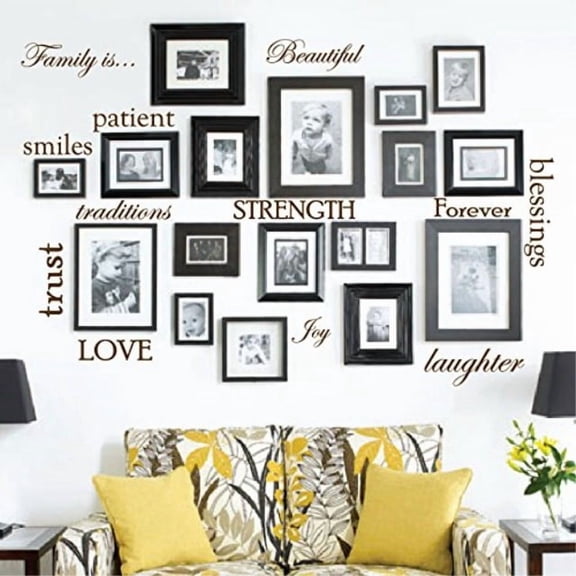 Innovative Stencils 12 Family Quote Words Vinyl Wall Decal