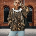 thumbnail image 2 of Uorisanigo Camo Deer Forest Womens Fall Hooded Sweatshirts Loose Fashion Pocket Drop Shoulder Sweatshirt Soft Polyester Oversized Tops Clothes Size XS, 2 of 7