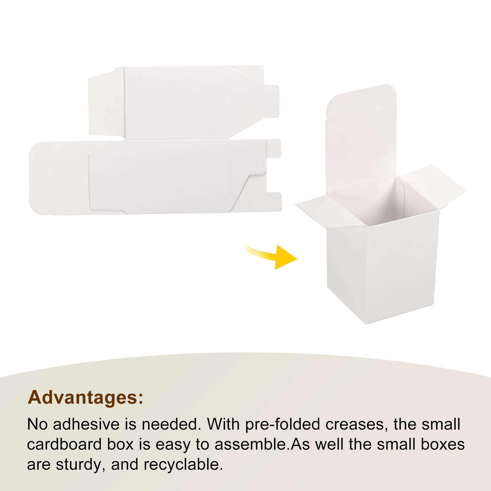 Unique Bargain Paper Recycled Gift Corrugated Paper Box White 2"x 2"x 2.8"