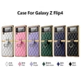thumbnail image 4 of Ring bracket folding screen phone case for Samsung Z flip4 simple fashion electroplated leatherprotective cover, 4 of 8