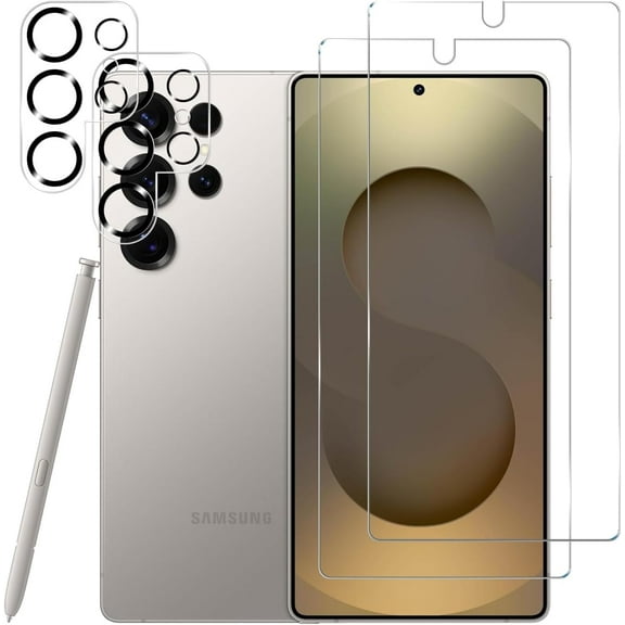Galaxy s25 Ultra(6.9") Tempered Glass Screen Protector   Camera Lens Protector [ 2   2 Pack ][Anti-Scratch] [Ultrasonic Fingerprint Unlock] Clear HD Protective Film