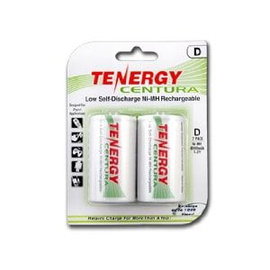 Tenergy Centura D Size Low Self-Discharge NiMH Rechargeable Batteries 2 Piece Card + FREE
