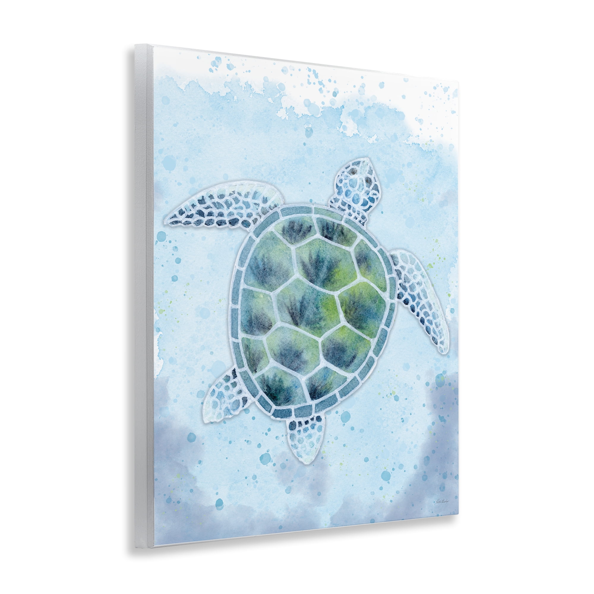 Stupell Industries Stained Glass Turtle Nautical & Beach Painting Unframed Art Print Wall Art, 11 x 14