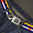 thumbnail image 2 of Buckle-Down Belt, Seatbelt Buckle Belt, Colorado Flag Mountain Silhouette Yellow, Youth 22 to 32 Inches, 2 of 9