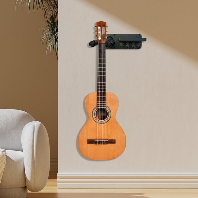 Soporte de Pared para Guitarra, Universal, Fácil de Instalar, Ahorro de Espacio Resistente con Tornillos, Estante de Almacenamiento Multifuncional Par horizontal Hugo Suspensión de la pared