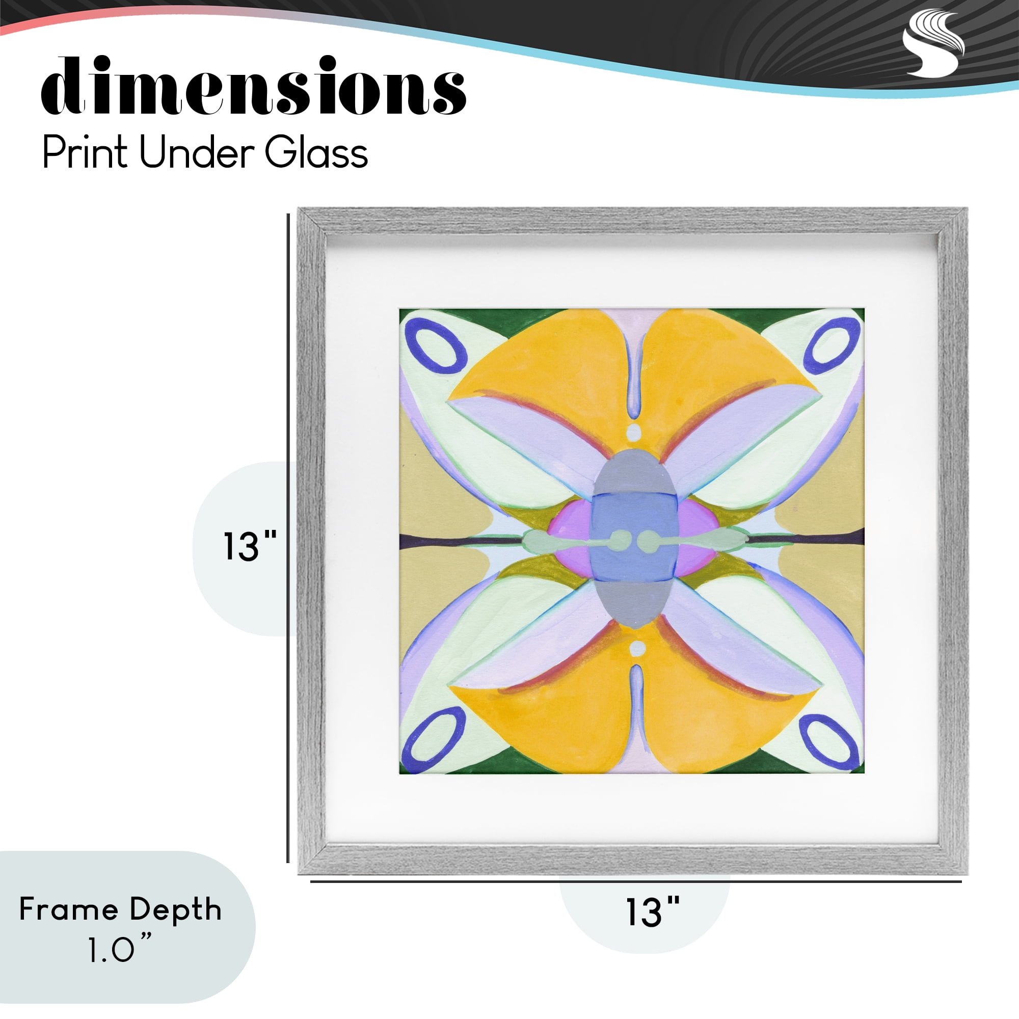 Stupell Industries Warm Revival Kaleidoscope Gray Framed Print Under Glass, design by Melissa Wang