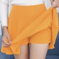 thumbnail image 2 of HZLPFO Women's Mini Skirt Basic Versatile Stretchy Flared Casual Mini Skater Skirt Yellow,M, 2 of 5
