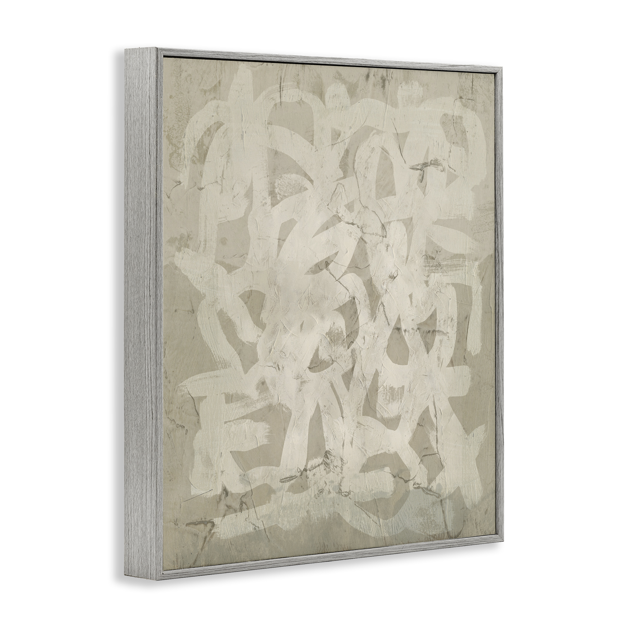 Stupell Industries Neutral Chaotic Pattern Abstract Painting Gray Framed Art Print Wall Art, 11 x 14
