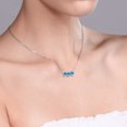 thumbnail image 2 of Gem Stone King 3.30 Ct Oval Checkerboard Swiss Blue Topaz 925 Sterling Silver Necklace, 2 of 4