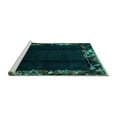thumbnail image 2 of Ahgly Company Machine Washable Indoor Square Abstract Turquoise Blue Modern Area Rugs, 5' Square, 2 of 4