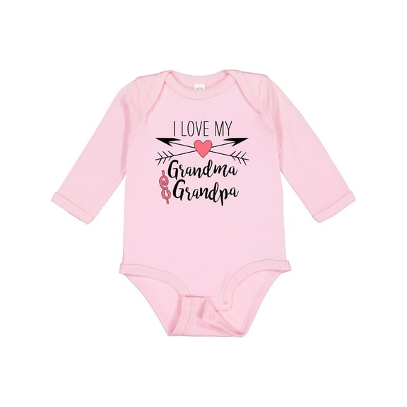 Inktastic I Love My Grandma and Grandpa Heart and Arrows Boys or Girls Long Sleeve Baby Bodysuit