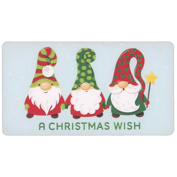 Pictura Three Gnomes Wearing Different Festively Patterned Hats Money Holder Christmas Card