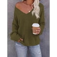 thumbnail image 6 of BTFBM Women's Loose Knitted Casual Sweaters | V Neck,Long Sleeve Sweater,Slouchy Pullover Tops,Fall Winter Clothes, 6 of 6
