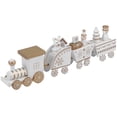 thumbnail image 1 of Minkissy 4Pcs/Set Kids Train Ornament Christmas Train Decorations Wooden White, 1 of 6