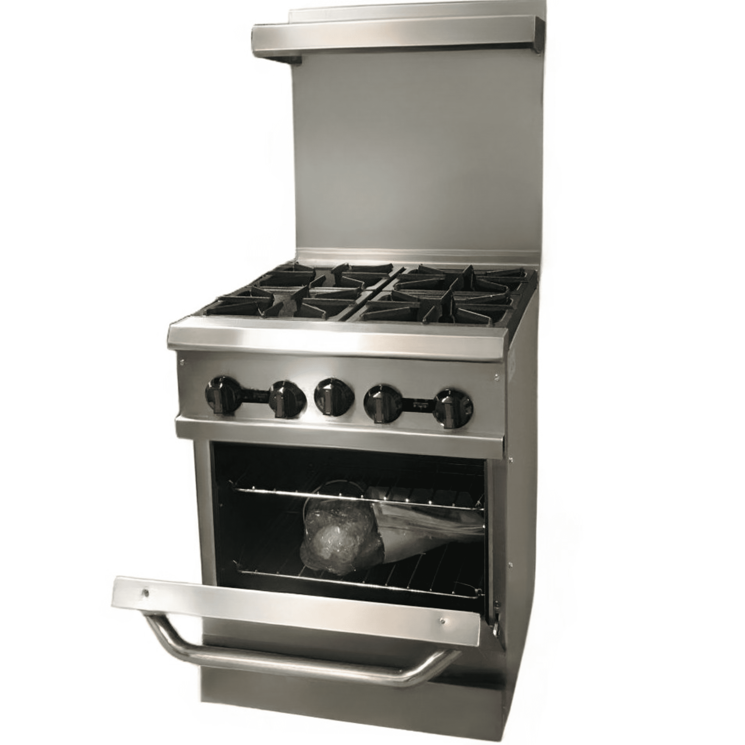 NSF 24 in. 4 Burner Commercial Oven Range 151,000BTU Gas Oven Range in Stainless steel