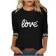thumbnail image 2 of Xuyuer Abstract Print 3/4 Sleeve Loose Tee - Women's Casual Round Neck 3/4 Sleeve Top for Weekend Farmers Market Visits, Creative Studio Outings, and Relaxed Artistic Daily Wear, 2 of 5