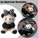 thumbnail image 2 of Wartleves Lindo adorno para interruptor de señal de giro de limpiaparabrisas con forma de panda con lazo para coche, muñeco de peluche para coche de EE. UU., 2 of 6