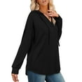 thumbnail image 6 of cocolona Hoodies for Women V Neck Drawstring Sweatshirts Fall Long Sleeve Shirts Fashion Solid Color Tops Casual Loose, 6 of 6