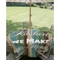 thumbnail image 2 of Outdoor Tablecloth with Umbrella Hole Zipper Spoon Knife Kitchen Round Tablecloth 60" Waterproof Outside Table Cloth Teal Brown Wooden Grain Patio Table Cover Tablecloths for Picnic Party, 2 of 8