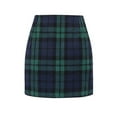 thumbnail image 4 of YMNXA Womens Skirt High Waist Plaid Print Pencil Skirt Slim Fit Stretch Mini Skirt For Casual Wear And Party Green L, 4 of 4