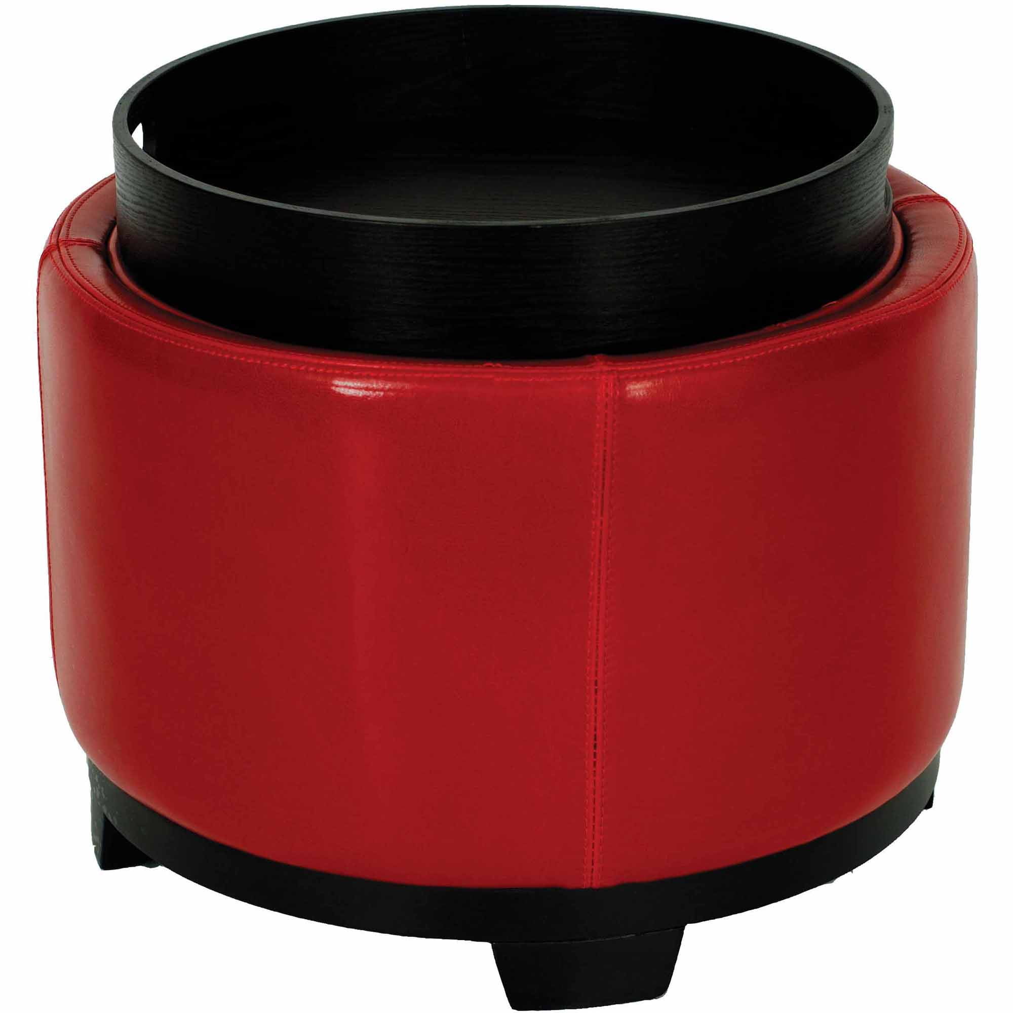 Safavieh Round Modern Glam Storage Tray Ottoman