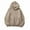 Khaki, variant on Fiaer Womens Hoodies V-Neck Long Sleeve Hooded Sweatshirts Loose Casual Trendy Solid Basic Drop Shoulder Pocket Tops Khaki L