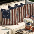 thumbnail image 2 of 2 Pack Outdoor Waterproof Throw Pillows,Retro USA Flag Independence Day Decorative Square Pillow Case Patio Pillows for Chair Couch Sofa 16x16in, 2 of 9