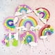 thumbnail image 2 of 9 Pcs Rainbow Clouds Cake Topper Picks Soft Pottery Cupcake Toppers 3D Mix Rainbow Clouds Cake Topper Birthday Cupcake Toppers Cake Decorations Suppli, 2 of 4