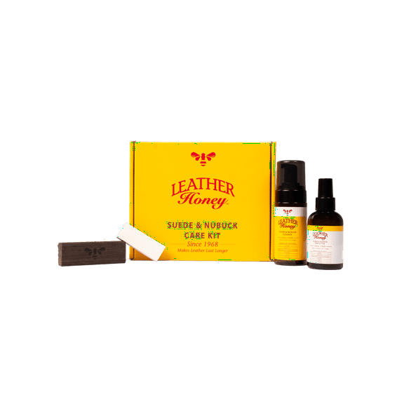 Leather Honey Suede & Nubuck Care Kit: Cleaner, Protector, Suede Brush & Eraser: Clean, Protect & Restore Shoes, Boots, Uggs, Furniture, Jackets, Bags and Apparel. Safe for Any Color