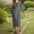 thumbnail image 4 of Casual Dresses For Women Elegant A Line Long Sleeve Dress For Daily Wear And Flattering Fit Versatile Style For Spring And Fall Tunic Long Sleeve Long Dress Casual Tunic Dress Loose Dresses Slit Maxi, 4 of 8