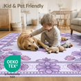 thumbnail image 4 of ODIKA 8'x10' Washable Area Rug Durable, Non-Slip Purple Ditsy Beige Dot Lilac Field Scattered Symmetrical Pink for Living Room, Under Sectional, Family, 4 of 7