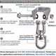 thumbnail image 5 of Percha giratoria resistente para columpio, para interiores y exteriores, con rotación de 360°, para montaje en techo, de acero inoxidable Sus 304, para hamacas, columpios, sillas, sacos de arena,, 5 of 5