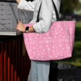 thumbnail image 7 of Balery Snowflake pink backgrounds Beach Travel Bag - Water-Resistant, Large Capacity Lightweight Tote with 7 Pockets for Women and Men - Perfect for Beach, Pool, Gym, and Travel, 7 of 7