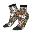 thumbnail image 3 of Salouo Rabbits on Floral Pattern Unisex Middle Tube Socks,Middle-Finger Knee High Socks Over The Calf Tube Stocking Crew Stockings for Women and Men Tube Socks, 3 of 8