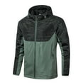 thumbnail image 2 of Windbreaker Jackets for Men Spring And Fall Windproof Hooded Thin Jacket Windbreaker Men Green L, 2 of 6