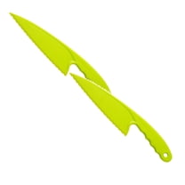 ZOURIH 2 Pcs Green Lettuce Knife, Lettuce Knife Plastic Knife with Serrated Edge for Kitchens and Restaurants,