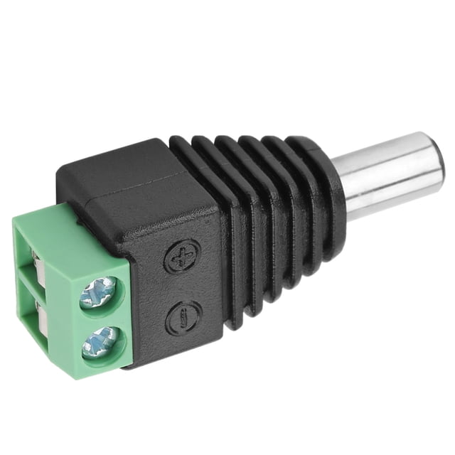10 UDS CONECTOR MOCHO DE ALIMENTACIÓN CC ADAPTADOR DE TERMINAL CAMARA CCTV 5,5X2,1 MM APARIOS PROFESIONAL DE FÁCLE ENSTALACIÓN