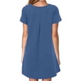 thumbnail image 3 of Chemises à Manches Courtes pour Femmes Robe T-Shirt d'Été Décontractée pour Femmes Tunique Ample à Manches Courtes avec Poches pour Femmes Robe d'Été Ample pour Femmes Robe T-Shirt Femme, 3 of 10