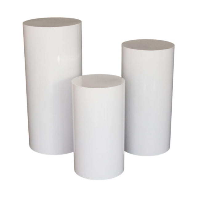 veasfak Cake Table Stand Cylinder Stands Lightweight Backgrounds Fashion Cylinder Plinth 3 Pieces