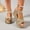 Khaki, variant on Floleo Women's Crisscross Woven Elastic Strap Wedge Sandals, Open Toe Adjustable Ankle Strap Footwear, Four Two-Tone Non-Slip Summer Casual & Beach Sandals(White,5.5)