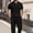 Black, variant on Boyscolos Men's Solid Color Turndown Collar Button Pullover Short Sleeve Knit Sweater, Breathable Casual Tops Yellow L