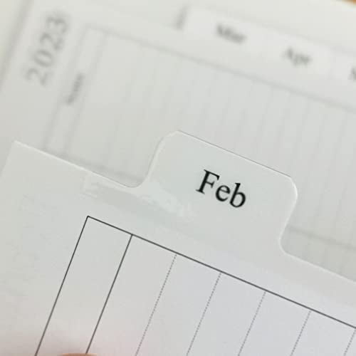  2023/24 Personal Size Calendar Planner Inserts - Ivory Color -  Thick Monthly & Weekly Calendar Refill for 6-Ring Binder Planner,  Compatible with Filofax - 95mm x 170mm or 3.75″ x